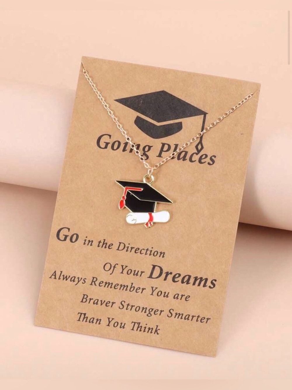 Fashionable Zinc Alloy Graduation Hat Charm Necklace